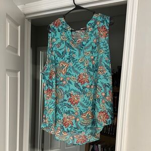 Maurice’s Floral Sleeveless Top - Teal/Multi-Color